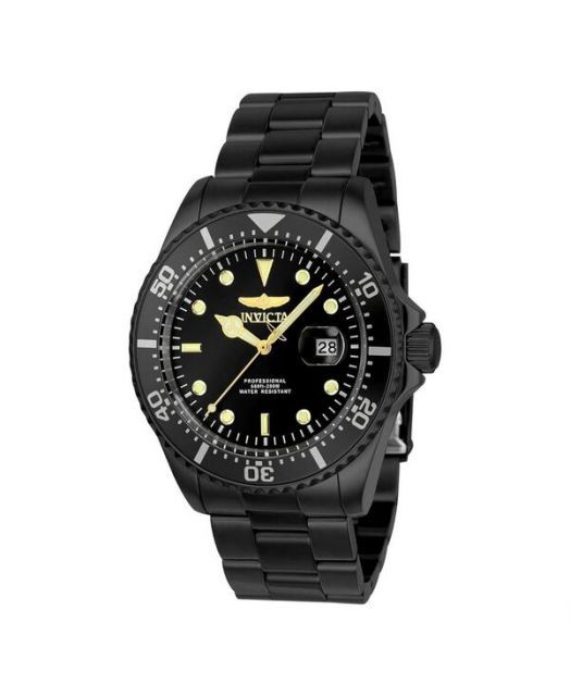 インビクタ メンズ 腕時計 Men s 23402 Pro Diver Quartz 3 Hand Black Dial Watch Black