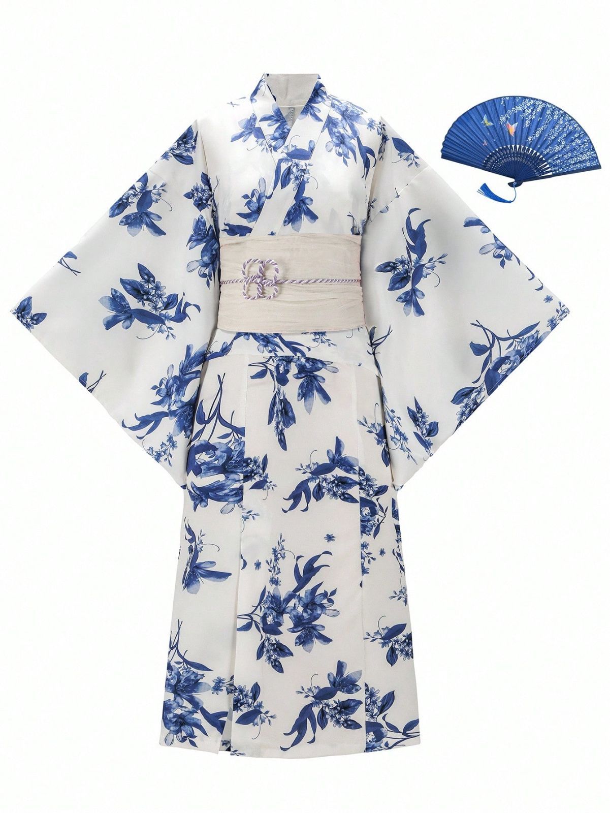 【未使用品】　浴衣　花柄　絞り生地　ヴィンテージ ヴィンテージ浴衣 絞り風の花柄模様の通販 by maya's shop｜ラクマ