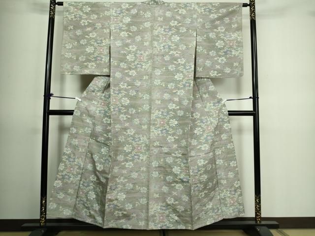 平和屋着物▽上質な紬 単衣 絣間道 正絹 逸品 DAAS0044az