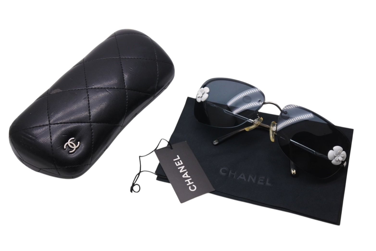CHANEL シャネル リムレス サングラス メガネ カメリア 4135 