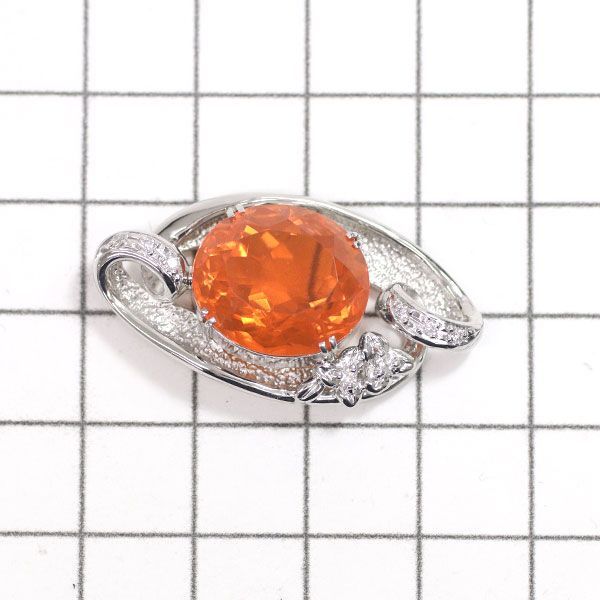 Pt900 ファイアーオパール ダイヤモンド ペンダントトップ 7.99ct D0