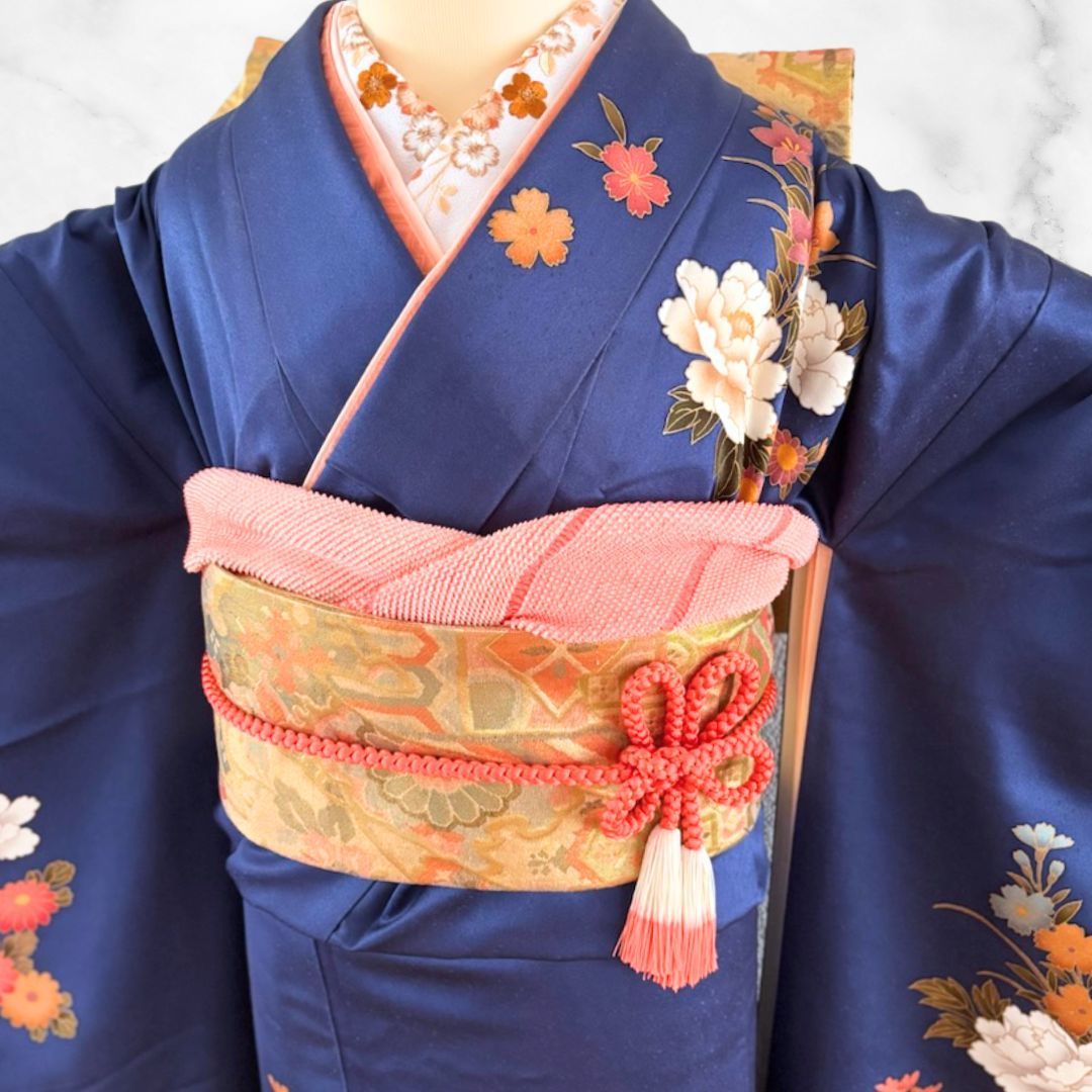 週末値下げ❗【美品】トール 振袖 袴セット 身丈167 優しいお色です トール】 振袖 フルセット 身丈167 裄67 青 刺繍衿 金彩 成人式