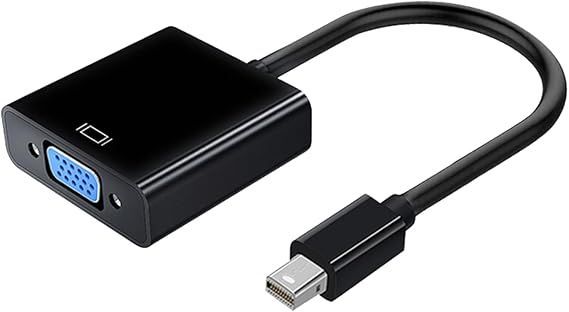 全国無料，高品質 【在庫処分】Mini DisplayPort→VGA変換アダプター Mini DP オス to VGA メス 変換アダプター 1080P 60Hz 25cm ブラック 互換Thunderbolt 互換ノートパソコン/デスクトップパソコン/ディスプレイ/ 応募券
