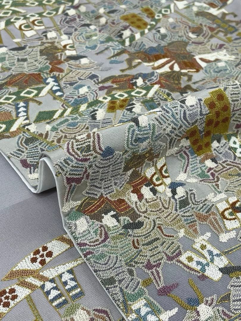 蘇州刺繍 総相良刺繍 色留袖 三つ紋 馬 比翼仕立て 正絹 X514