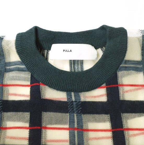 TOGA PULLA トーガ プルラ 18SS Check knit pullover チェックニットプルオーバー TP81-XN215 36 ベージュ セーター クルーネック g19699 TOGA PULLA トーガ プルラ 18SS Check knit pullover チェック