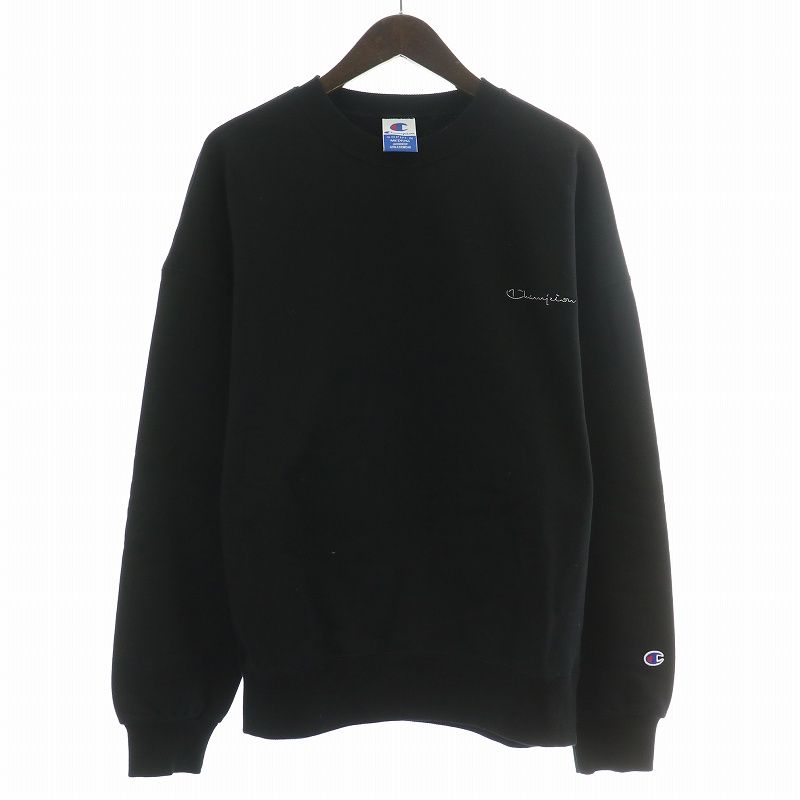 チャンピオン CHAMPION SOPH. N.HOOLYWOOD SWEAT SHIRTS スウェットシャツ トレーナー 長袖 クルーネック ロゴ 刺繍 M 黒 ブラック C8-U035 /BB