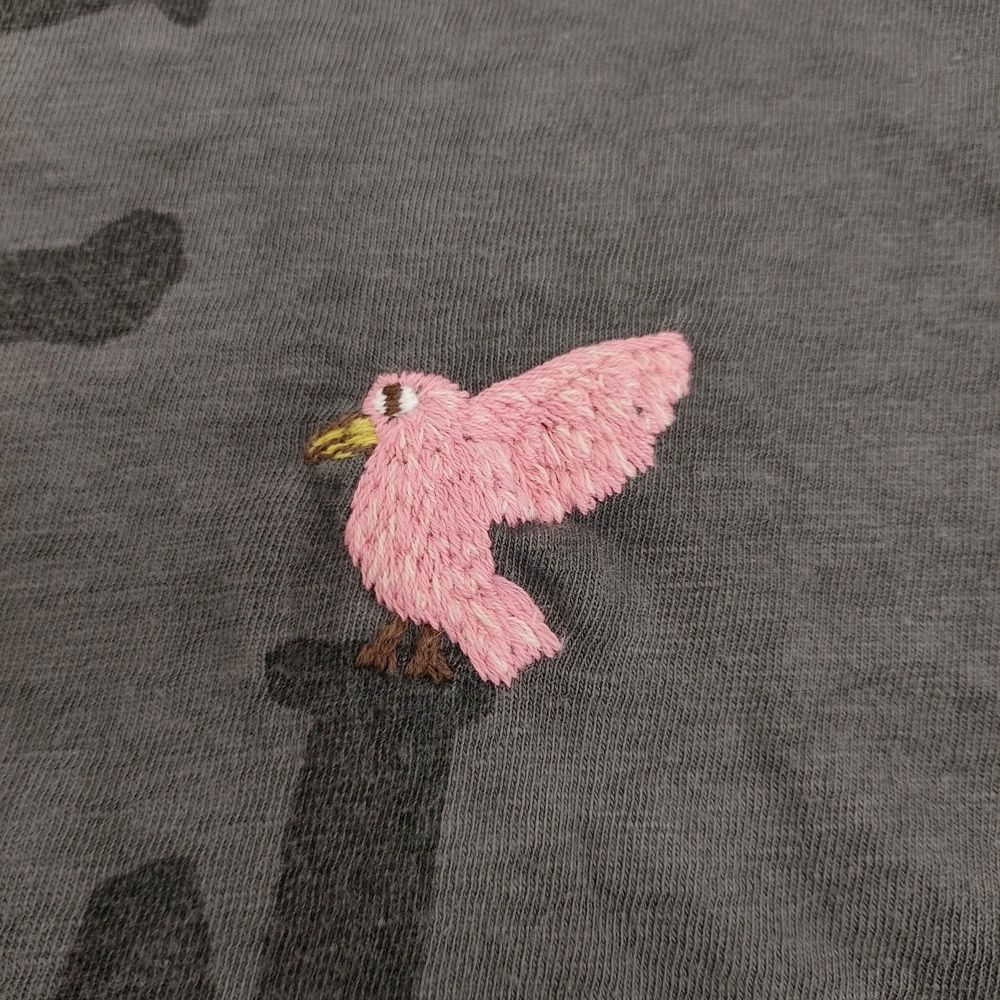 45R/45rpm バード刺繍ロゴプリントの90845星Tシャツ 定価16500円