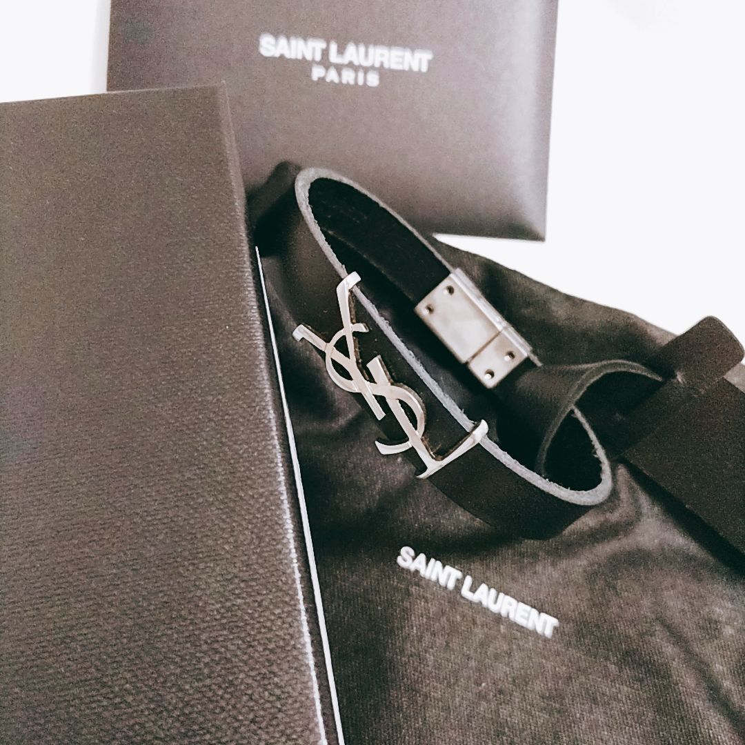 【新品未使用】SAINT LAURENT◆カサンドラ ブレスレット（レザー）サンローラン