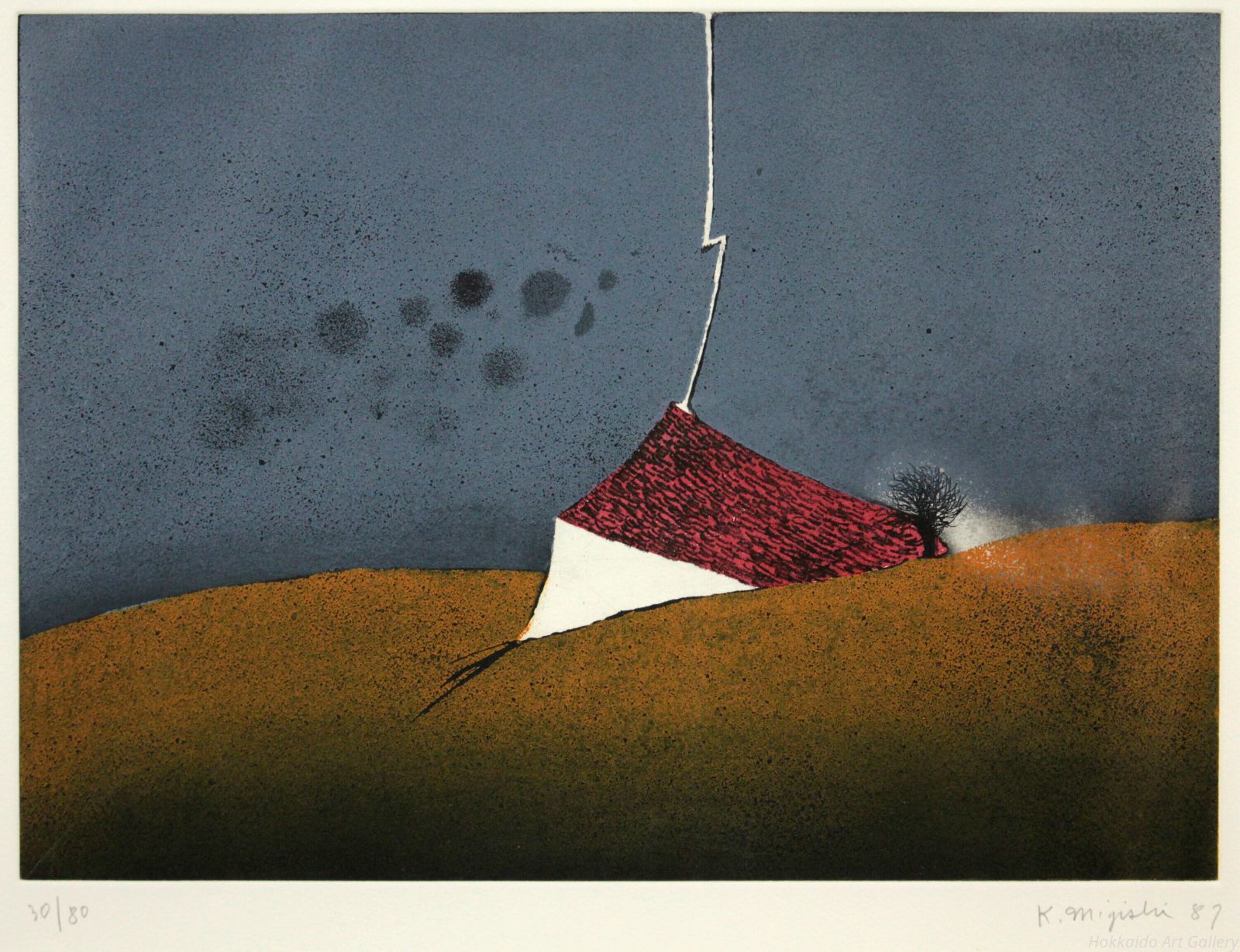 三岸黄太郎 雷がおちた エッチング 絵画 WWW_IBETON_RU