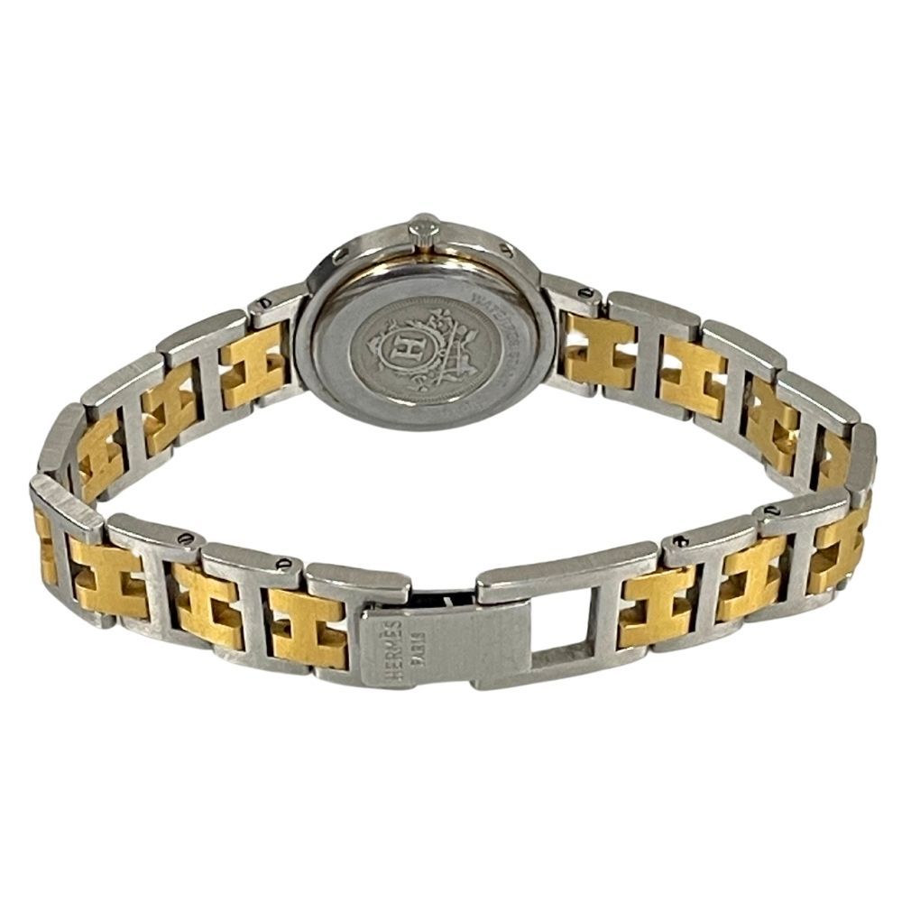 HERMES エルメスクリッパーレディースコンビ 2針 白文字盤 稼働品　正規品 HERMES エルメス クリッパー レディース クォーツ コンビ 2針