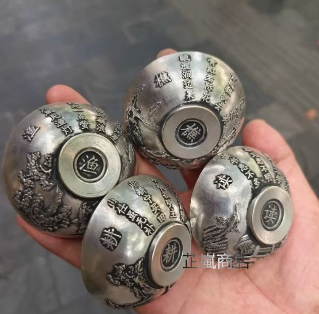 銅器 漁樵耕読小碗一セット 茶碗 工芸品 美術品 置物 銅器 漁樵耕読小碗一セット 茶碗 工芸品 美術品 置物 - メルカリ