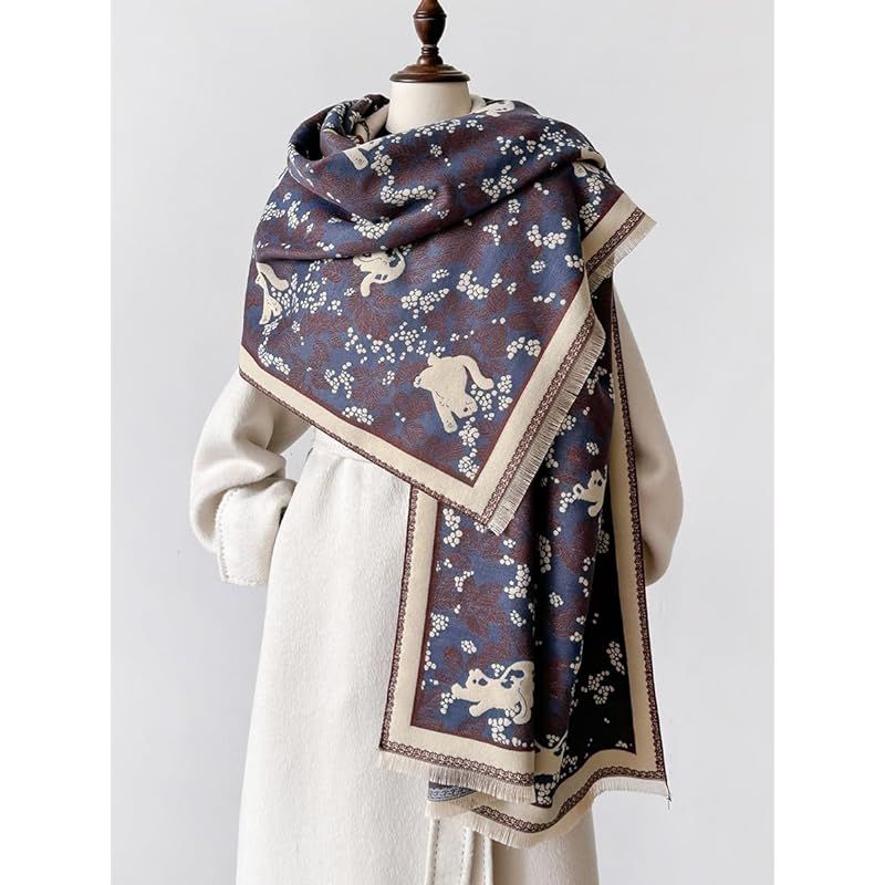 超美品◎vintage ヴィンテージストール　大判 ☆彡[Euyqs] レディース ビンテージ ストール 大判 厚手 マフラー