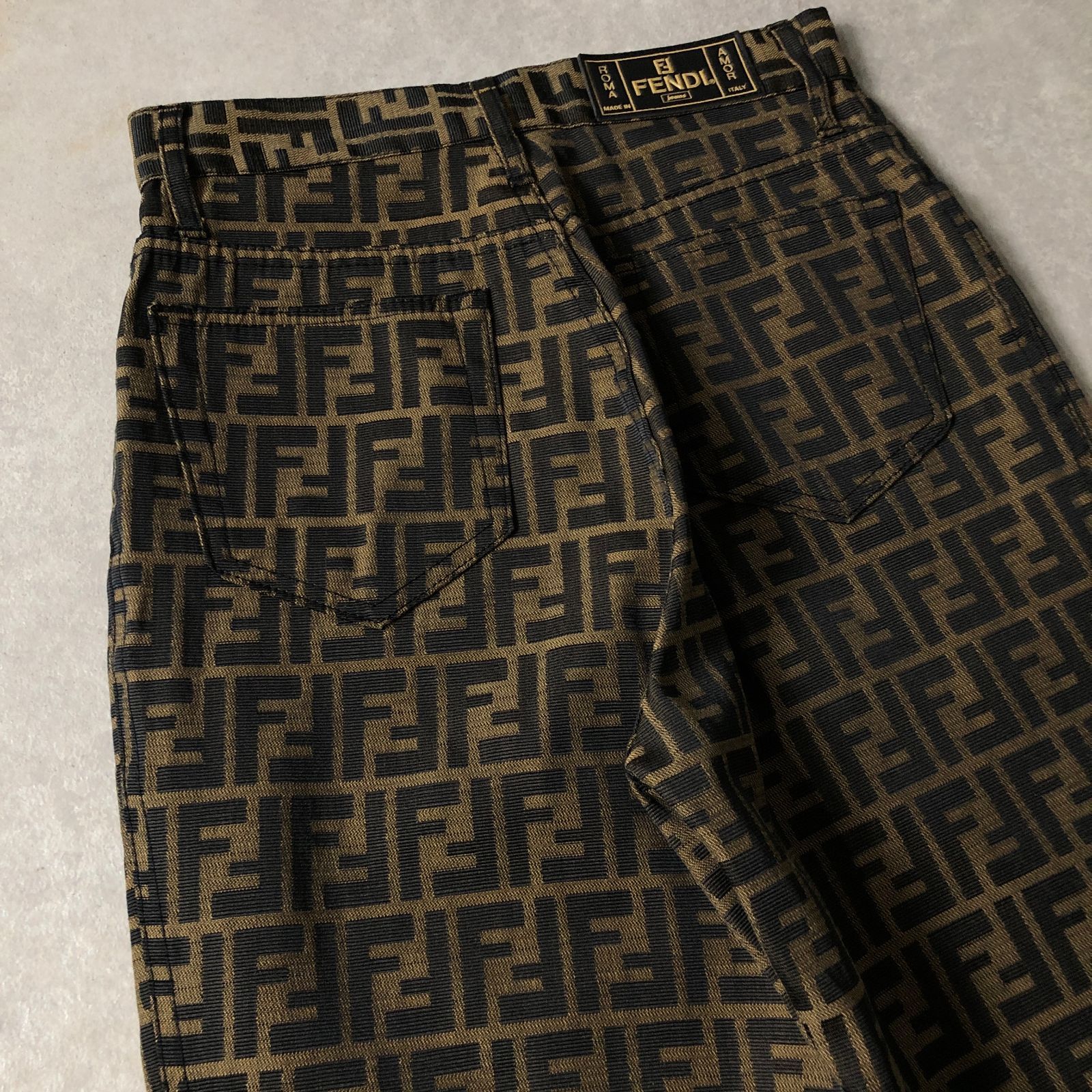 フェンディ　ズッカ柄パンツ　ヴィンテージ FENDI - 希少 美品 FENDI 90's vintage ズッカ柄 パンツ メンズ