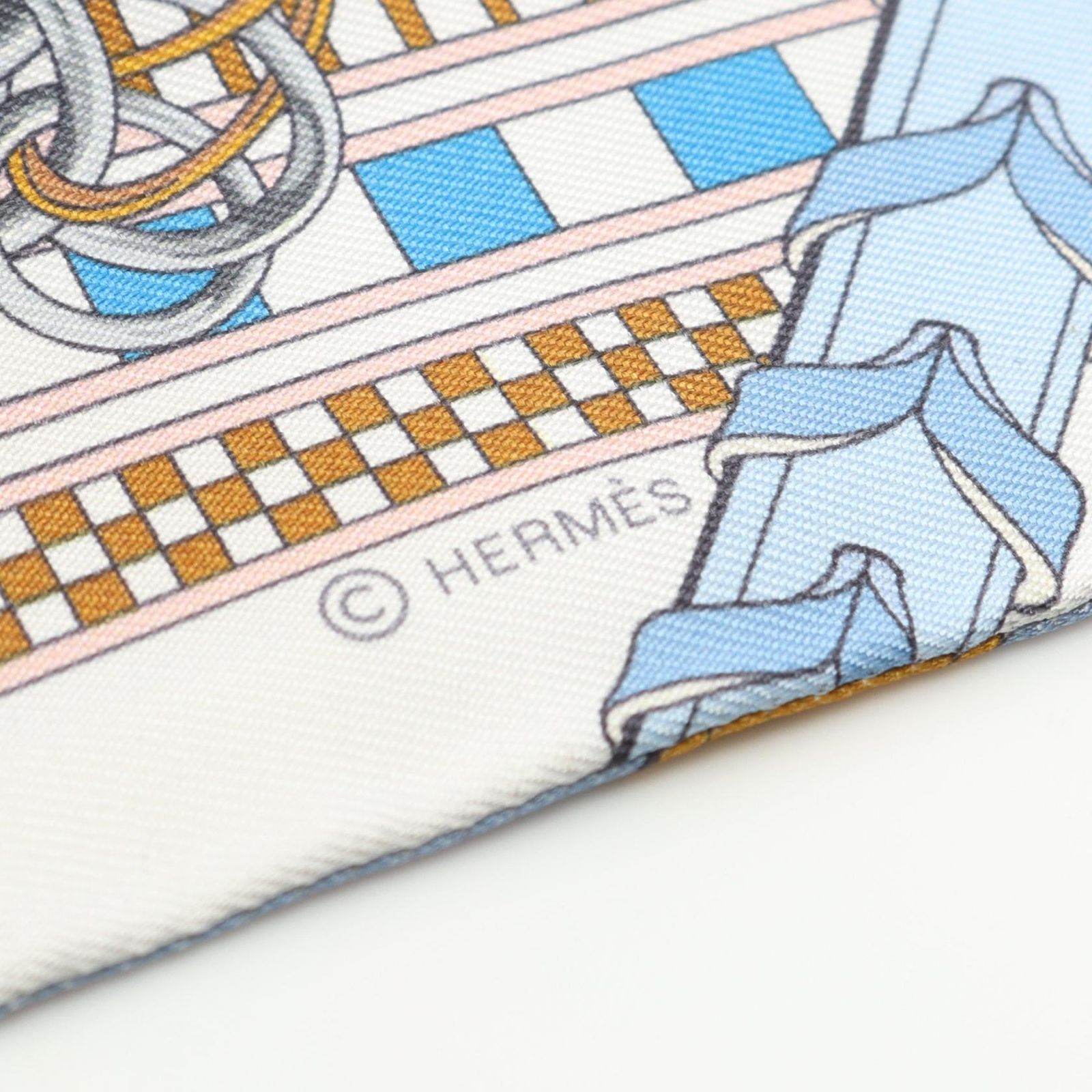 エルメス HERMES スカーフ ツイリー BRIDES ET GRIS GRIS シルク