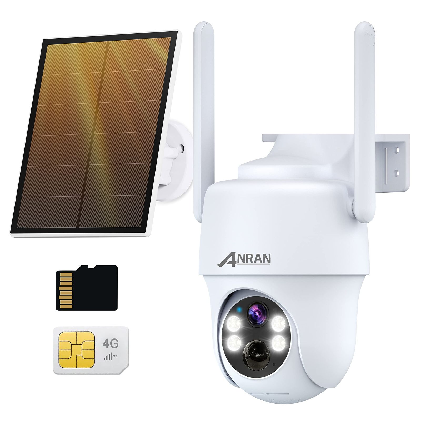 最新4G防犯カメラ wifi不要 SIM SDカード内蔵 ANRAN 4g 防犯カメラ 屋外 ソーラー 電池式 2k画素 監視カメラ 見守りカメラ 4Gカメラ LTE通信 wifiなし SIMカメラ 夜間 ワイヤレス 完全無線 電源不要 360°広角撮