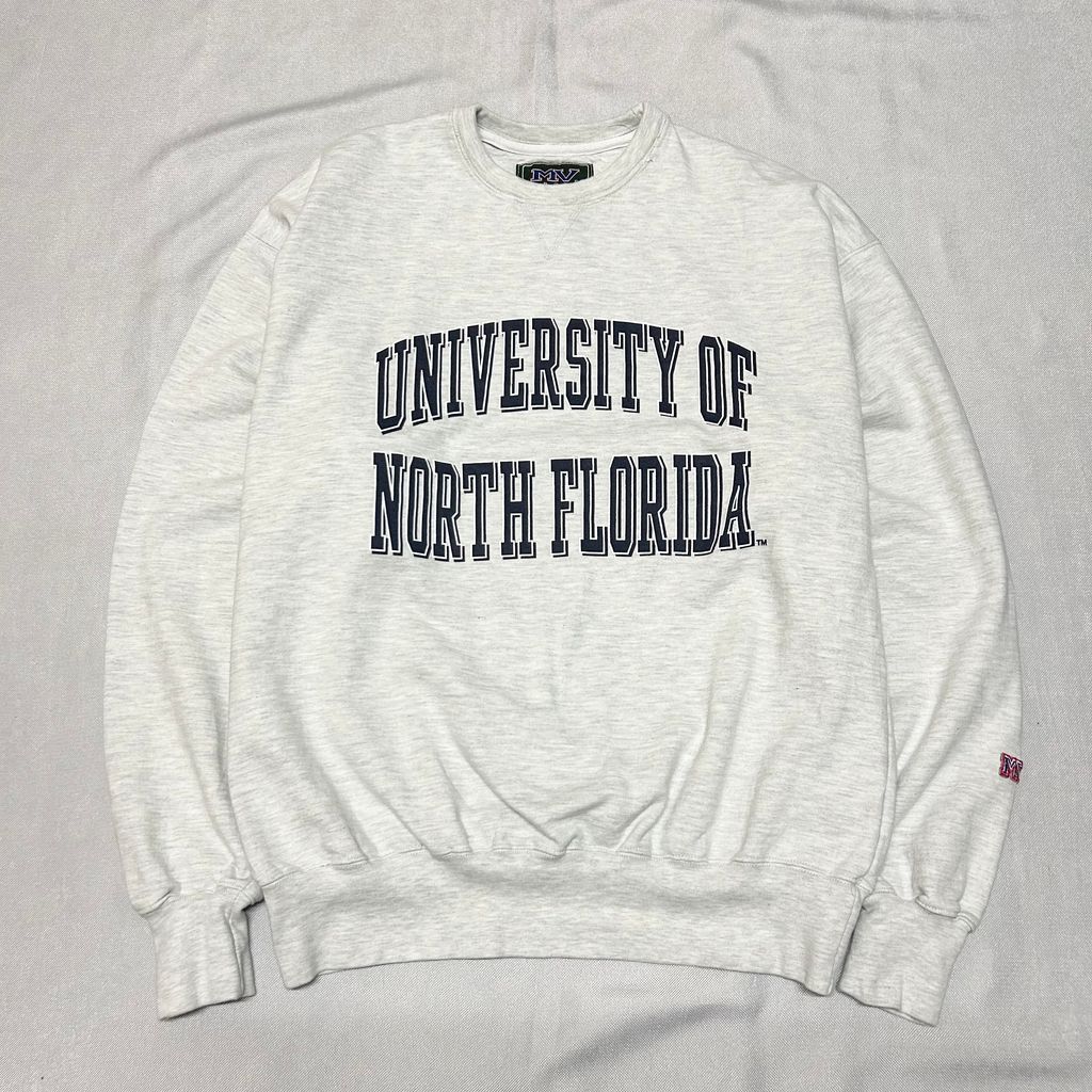 MV SPORT カレッジロゴ  UNIVERSITY OF NORTH FLORIDA  グレー スウェット Lサイズ No.B115