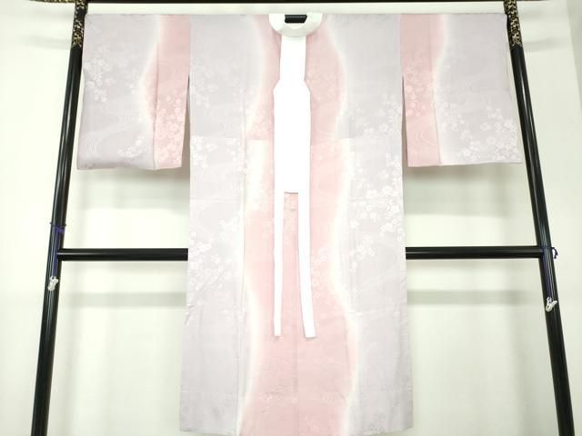 平和屋着物●上質な長襦袢 無双仕立て 流水桜地紋 暈し染め 正絹 DAAX4666ps