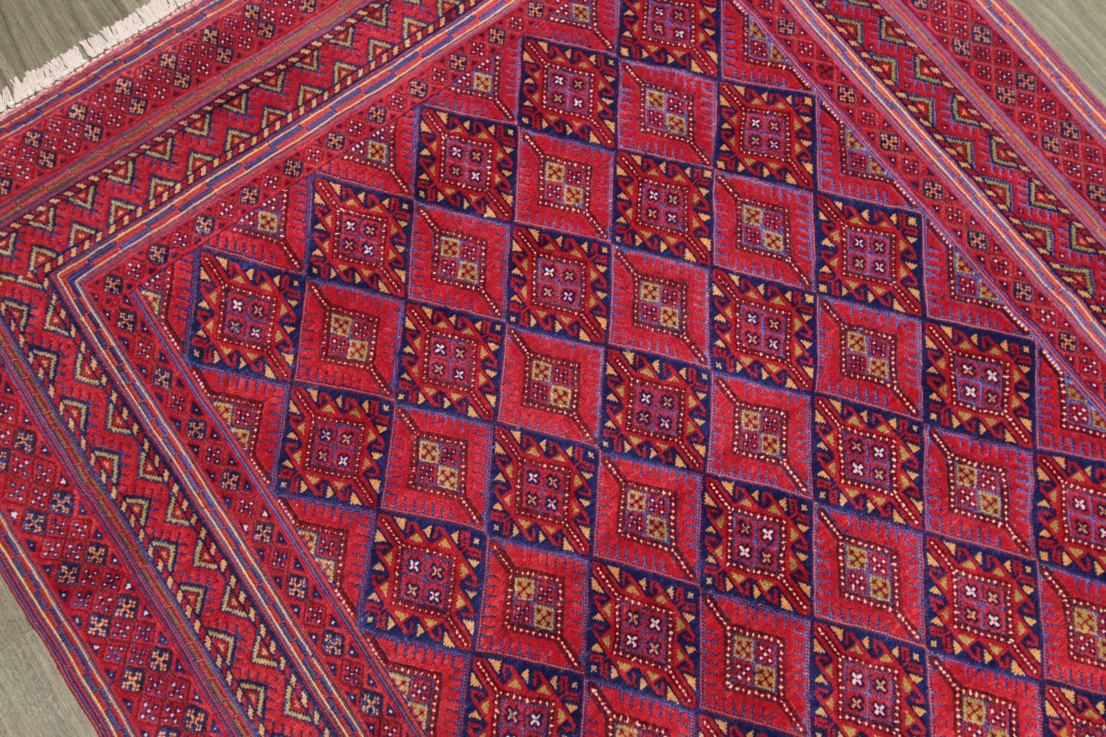 vintageアフガニスタン マシュワニ キリム 手織り絨毯 123x85cm-