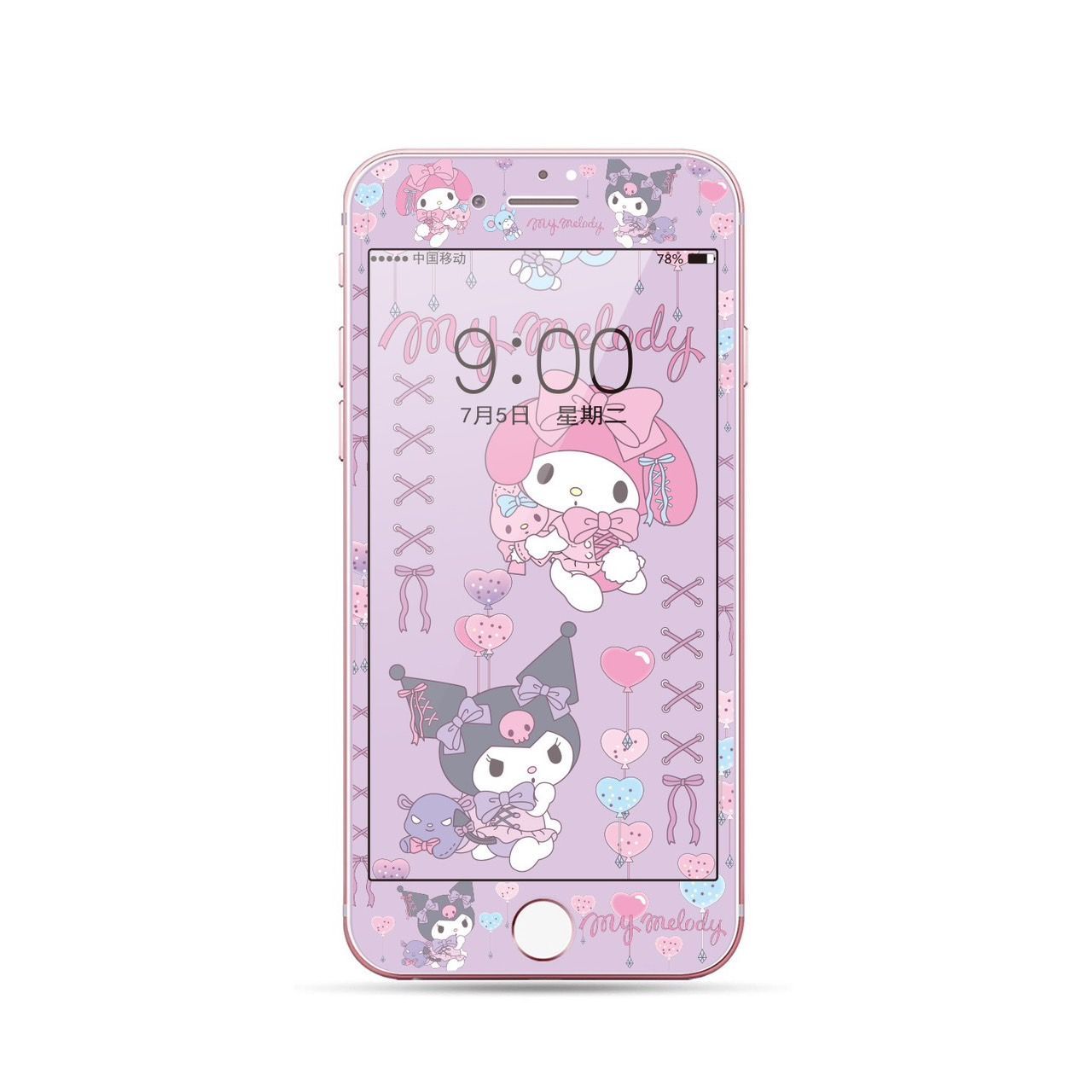 iPhone 6/7/8/SE2/SE3 強化ガラス 保護フィルム マイメロディクロミちゃん - メルカリ