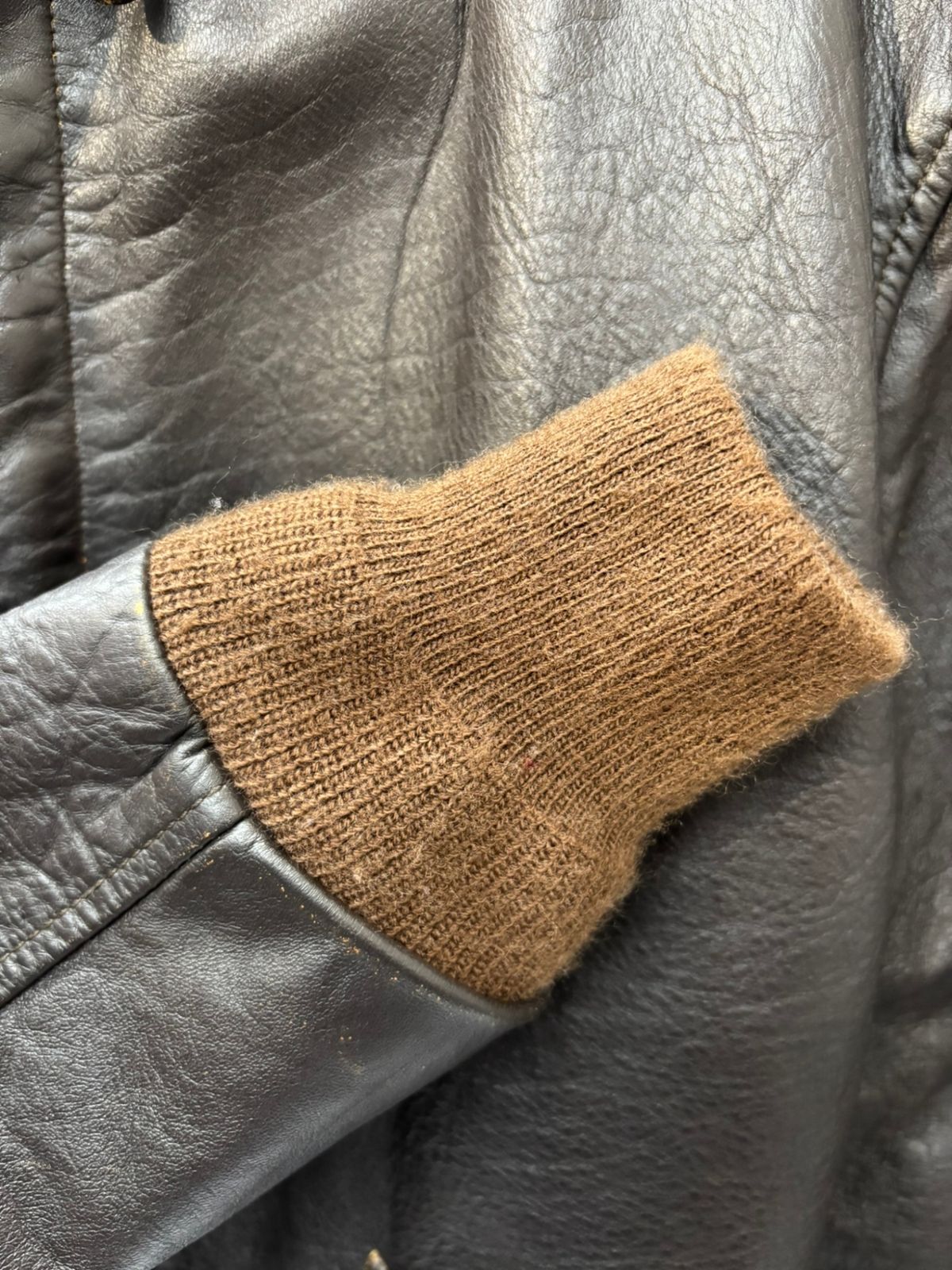 AVIREX A-2 襟レザー フライトジャケット 希少 ブラウン XL程 希少超