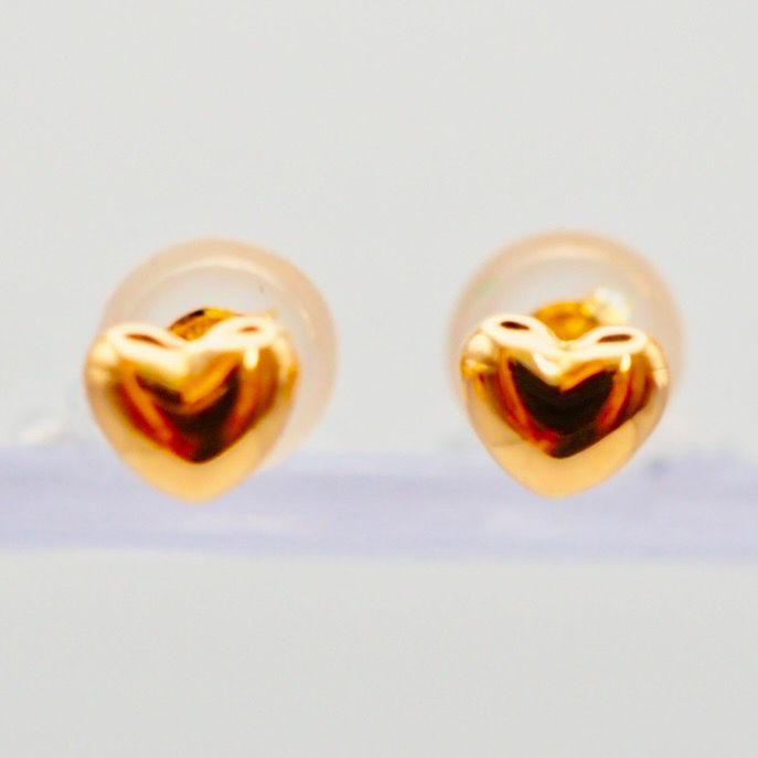K18YG ハート型ピアス 保証書付き K18YG ハート型ピアス 保証書付き K18 イエローゴールド ハート