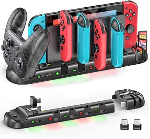 Switch ジョイコン プロコン 充電 スタンド Switchドックと一体型 OIVO 6台Joy-Con+1台プロコン同時充電 約2-3.5時間急速充電  スイッチコントローラー充電 充電指示ランプ付 収納 Switch有機EL Joy-Con充電器 | Shop at Mercari from  Japan! | Buyee