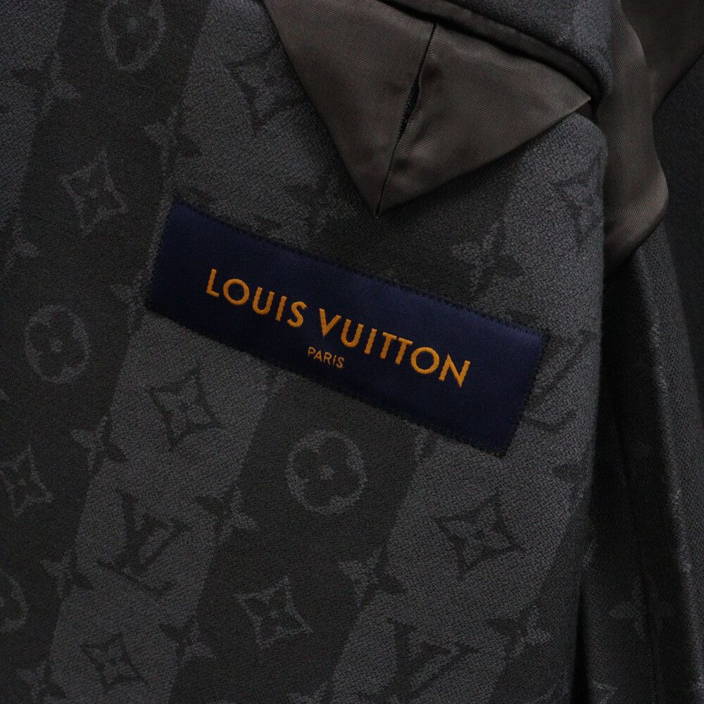 LOUIS VUITTON (ルイヴィトン) 22SS ×NIGO モノグラムトランクストライプ柄 テーラードジャケット RM221M I94 HMJ02E ブラック/グレー