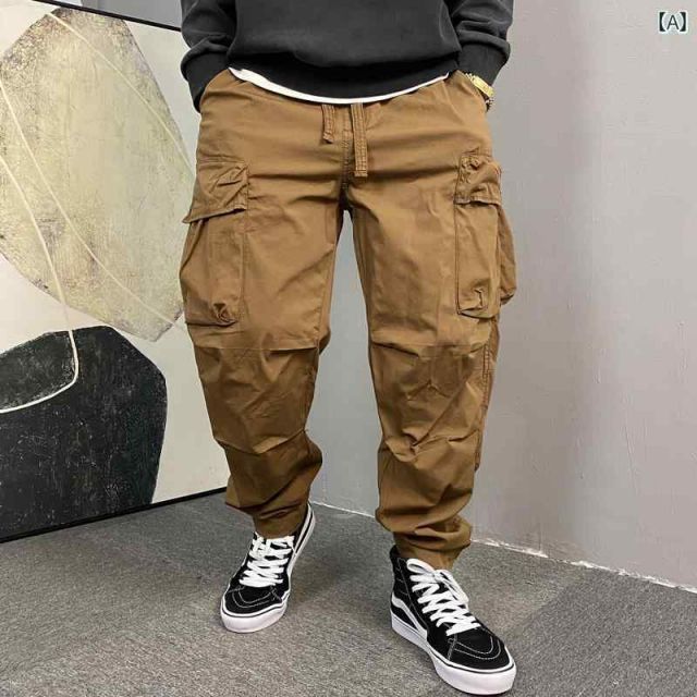 2XL 約70 メンズ ファッション 服 男性用 オシャレ シンプル 大人 かっこいい 大きいサイズ ストリート 紳士服 アメカジ アウトドア 機能的 マルチ ポケット ゆったり ストリート ズボン パンツ