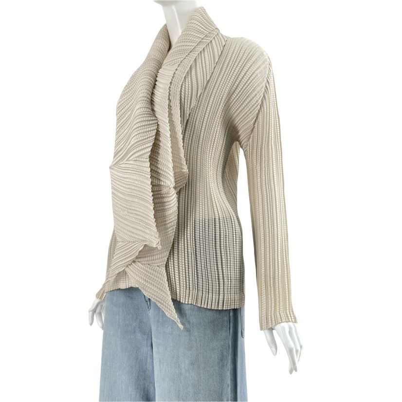 プリーツプリーズ イッセイミヤケ カーディガン プリーツ チェック  