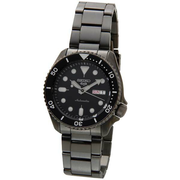 SEIKO 5 メンズ自動巻き腕時計 ブラックダイヤル デイデイト 7009-3140