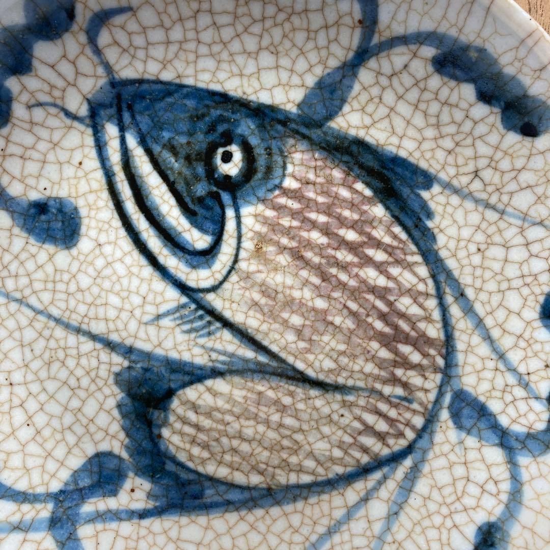 李朝　辰砂魚文皿　共箱　直径23㎝　東Y6-0229② タサニ 李朝 辰砂魚文皿 共箱 直径23㎝ 東Y6-0229② タサニ - メルカリ