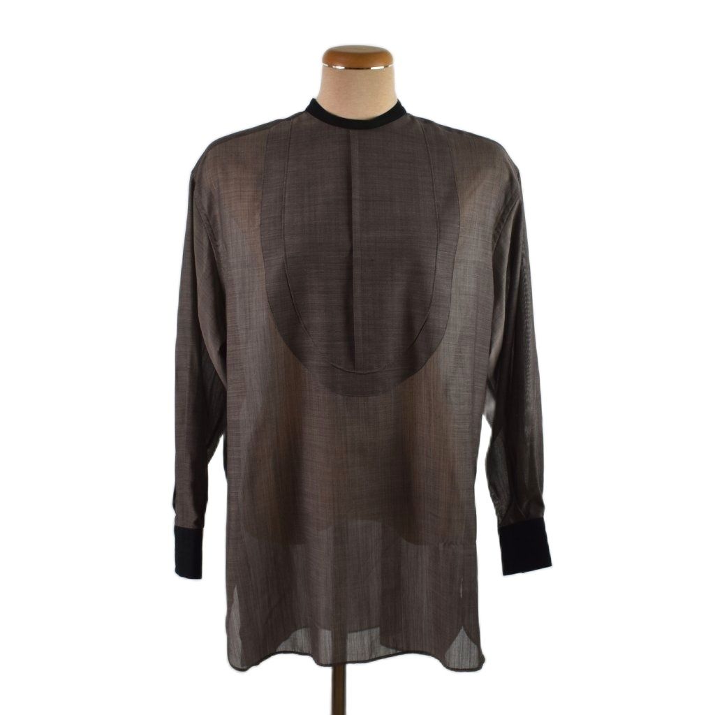 ハイク HYKE 21SS W/P VOILE BIB FRONT SHIRT 長袖 2 グレー 211-15129  