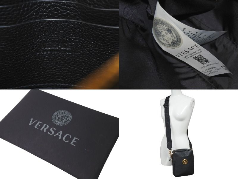 極美品♡VERSACE ヴェルサーチ カーフレザー メデューサ ショルダーバッグ 国内即発 VERSACE メデューサ カーフレザー ショルダーバッグ