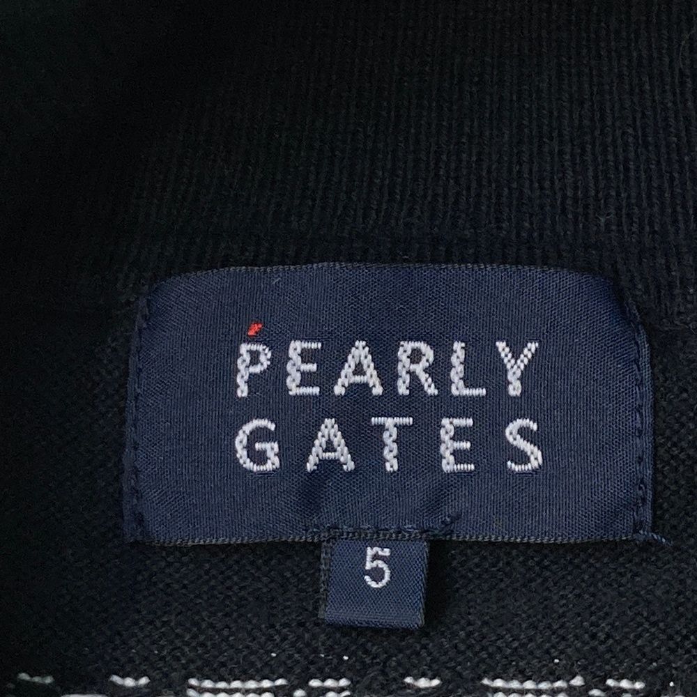 【パーリーゲイツ】美品 タートルネック セーター チェック ブラック 5サイズ パーリーゲイツ】美品 タートルネック セーター チェック