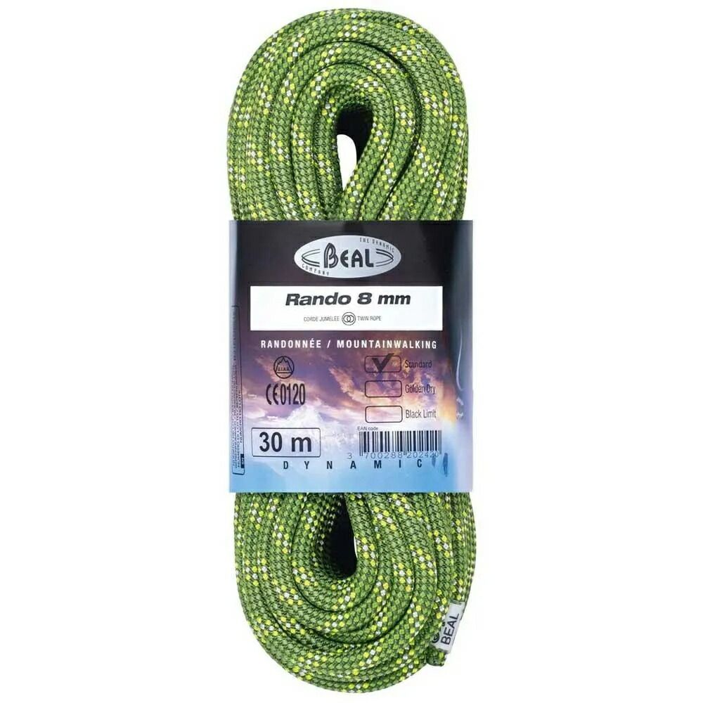 お取り寄せ ２～４週間で発送 ベアール ランド 8 ミリ ロープ Green t BEAL Rando 8 mm t