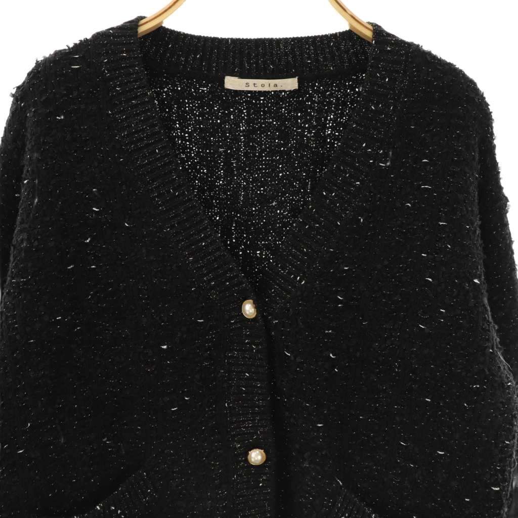 ストラ Stola. 23AW ラメ入りツイーディニットカーディガン V