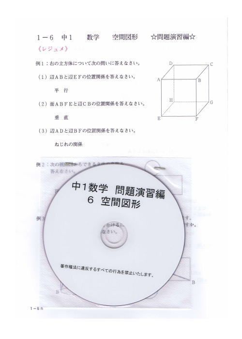 プロが教える 数学 中学 1年 DVD 授業 応用 問題集 参考書 単品販売