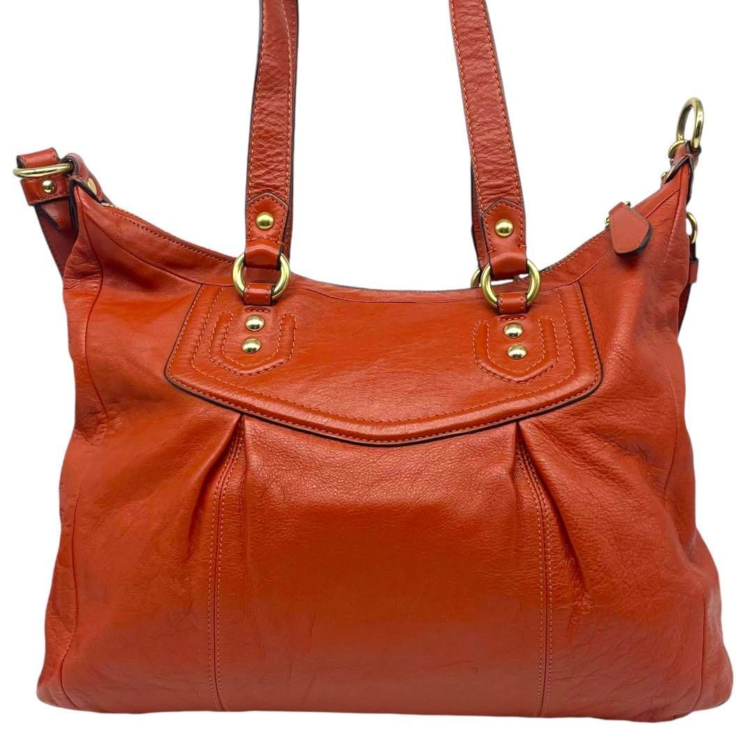 コーチ COACH レザー トートバッグ レッド/オレンジ バイカラー コーチ COACH レザー トートバッグ レッド/オレンジ バイカラー