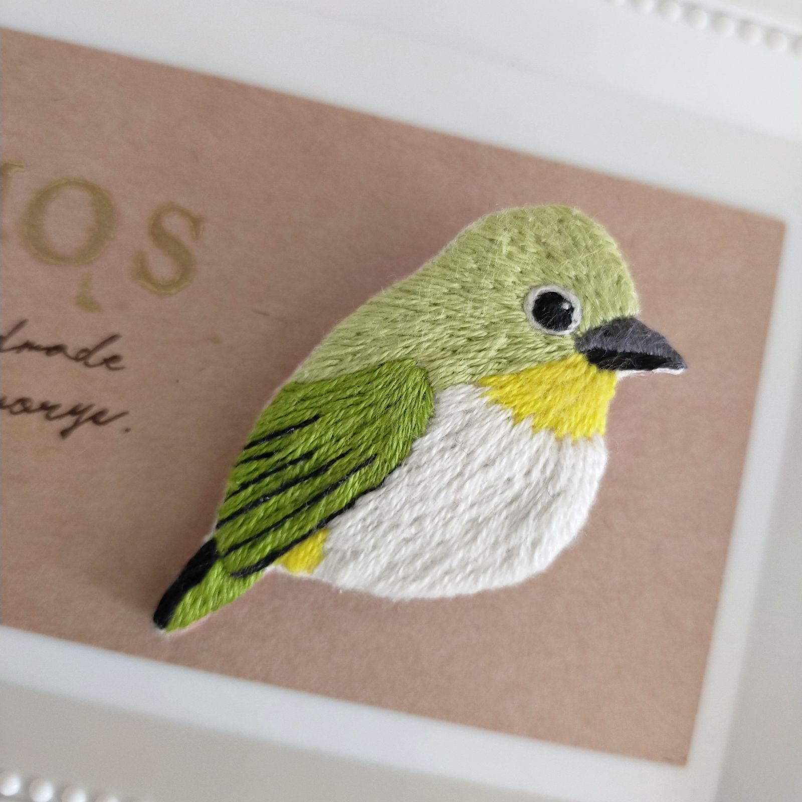 カワセミ 小鳥 鳥 ビーズ刺繍 ブローチ ハンドメイド ビーズブローチ
