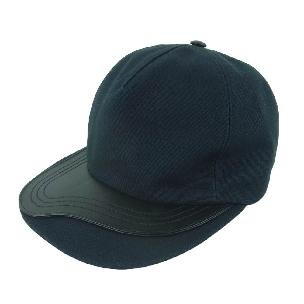 Dior ディオール 19SS 923C901A4511 Logo Buckle Baseball cap CDロゴ メタルバックル カーフレザー サドル ダブルブリム キャンバス ベースボール キャップ ダークネイビー系 ブラック系 M【中古】