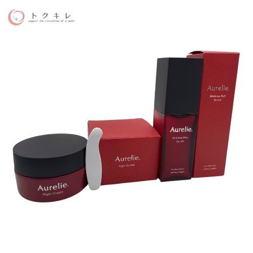トクキレ Aurelie オレリー モイスチャー リッチセラム 美容液 30ml モイストナイトクリーム 30g 2点セット ♥