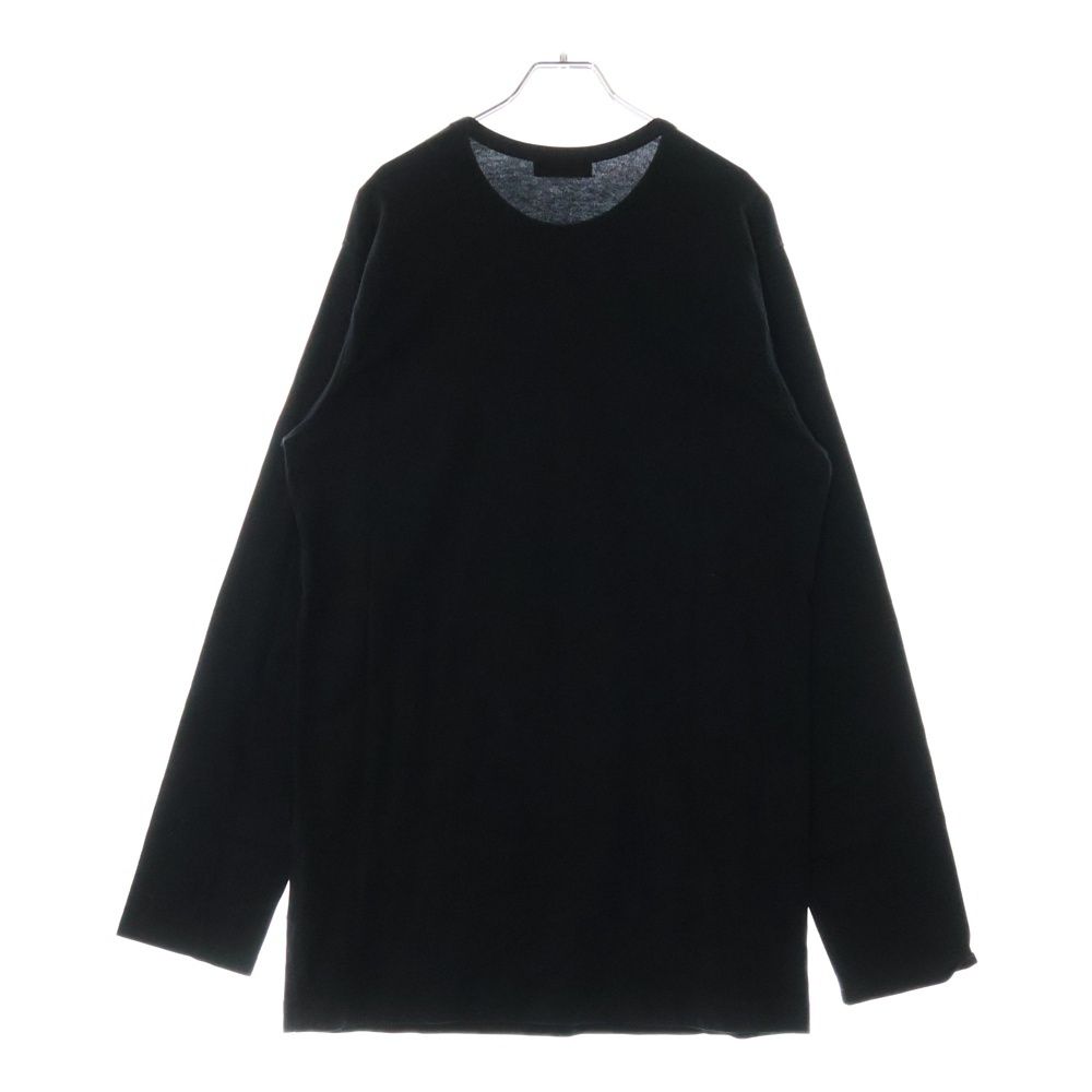 【ヨウジヤマモト プールオム】JERSEY ROUND NECK LONG SLEEVE JERSEY DESIGNED ROUND NECK LONG SLEEVE(FREE SIZE BLACK