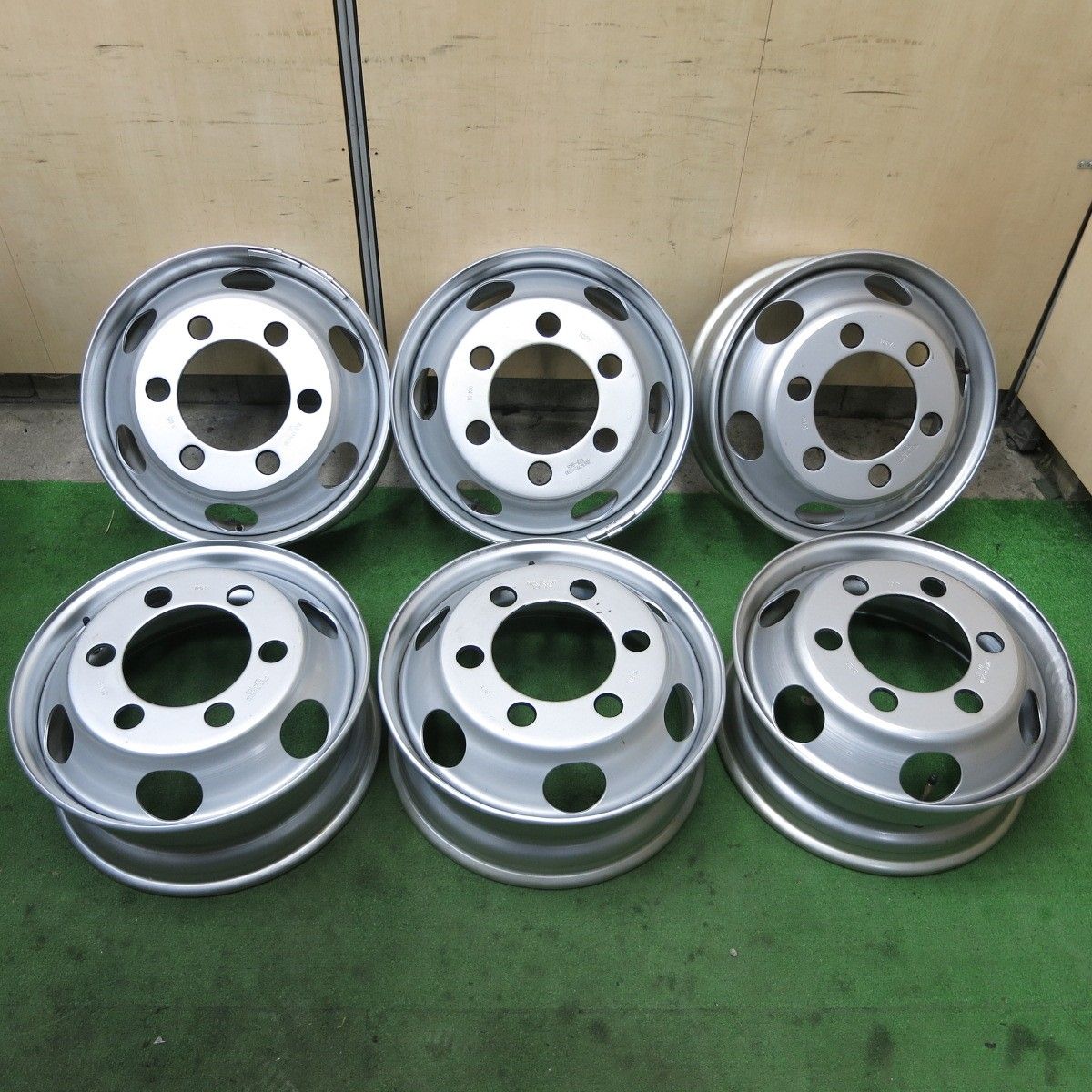 送料無料 キレイ 6本 トラック TOPY スチール ホイール DM3N 17.5×6.00 127-9CS 17.5インチ トピー PCD222.25|6H 5101101ナホ