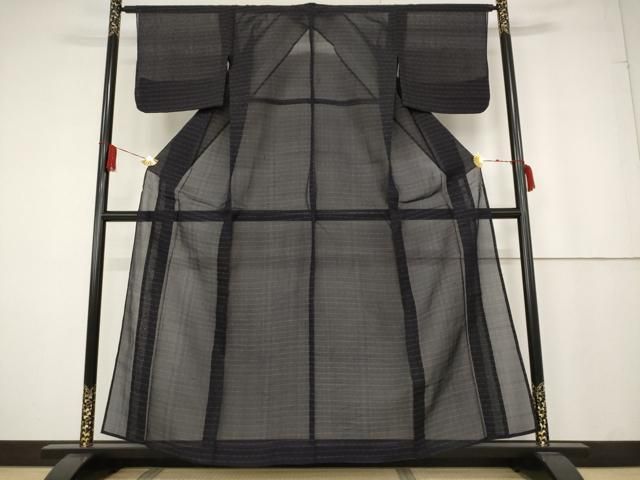 平和屋着物○お召 市松菱文 正絹 逸品 AABC4902zg