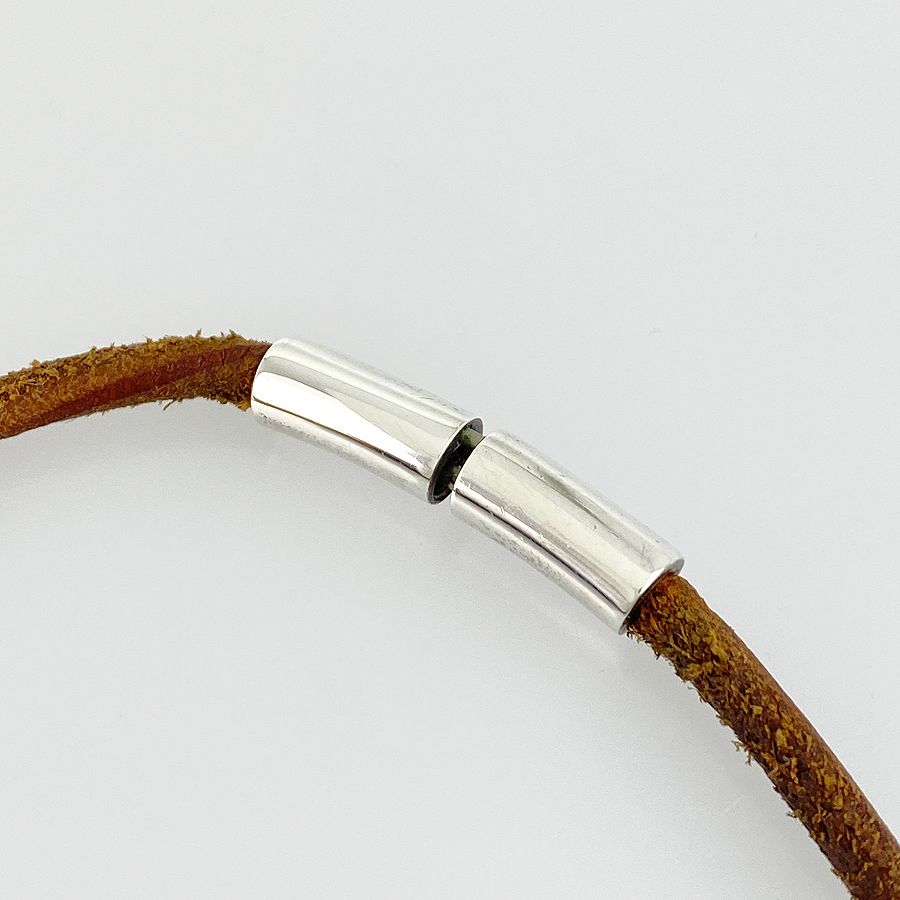 エルメス HERMES シェーヌダンクル ネックレス レザー Sv925