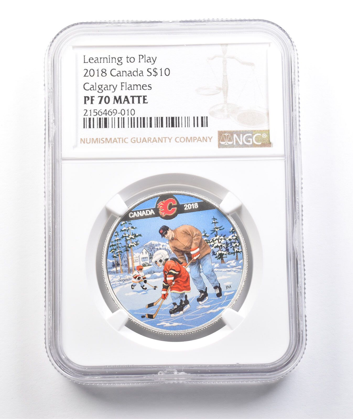2018年カナダ10ドル銀貨 カルガリー フレイムス PF70マットNGC