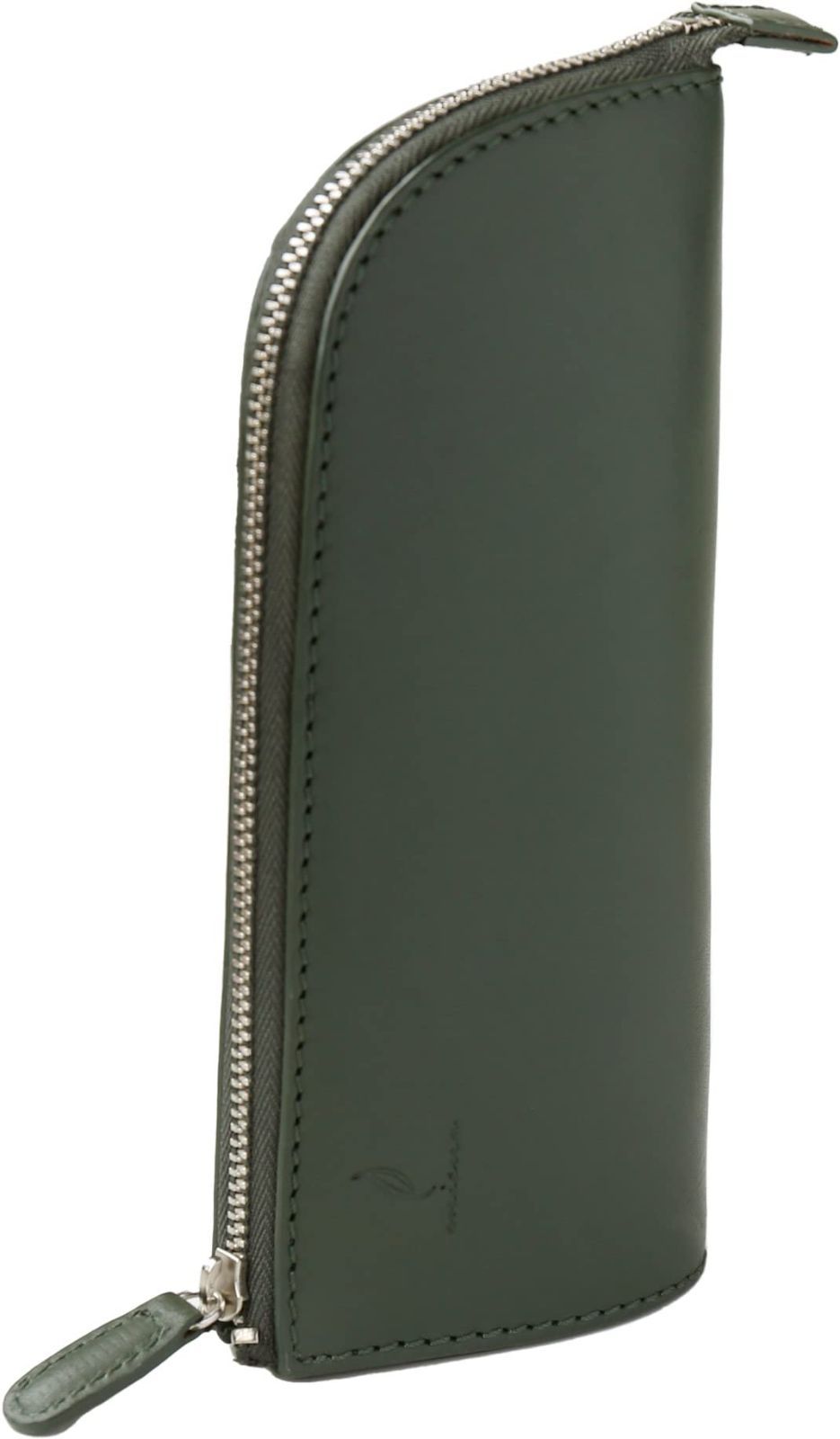 グリーン mieno ペンケース ペン 収納 ペン立て 自立 牛革 本革 レザー グリーン