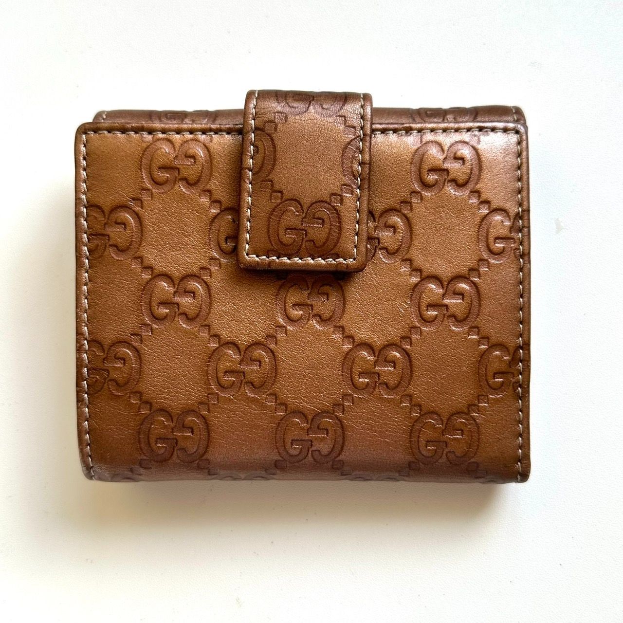 グッチ GUCCI 二つ折り財布 グッチシマ ラブリーハート ブロンズ