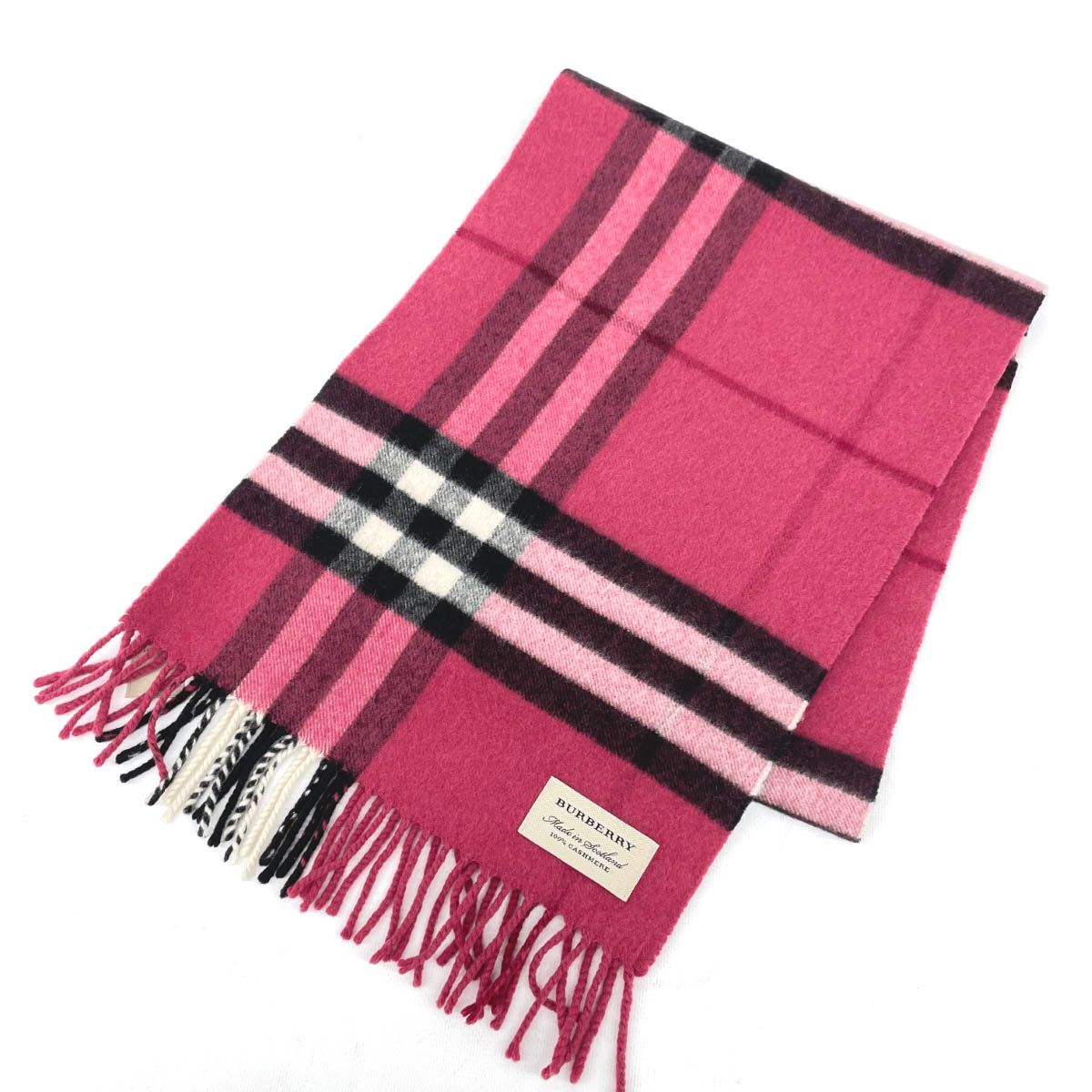 バーバリー BURBERRY マフラー ピンク チェック レディース