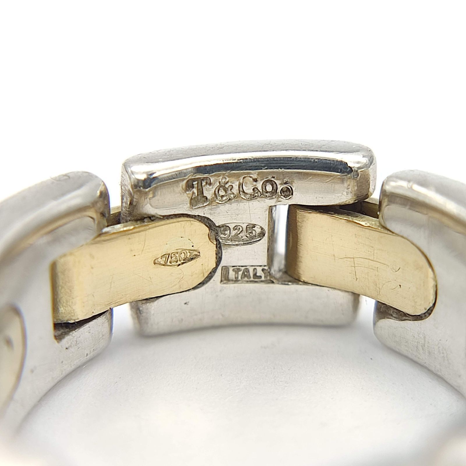 美品】Tiffany ティファニー Hリンク コンビ リング 750×シルバー925
